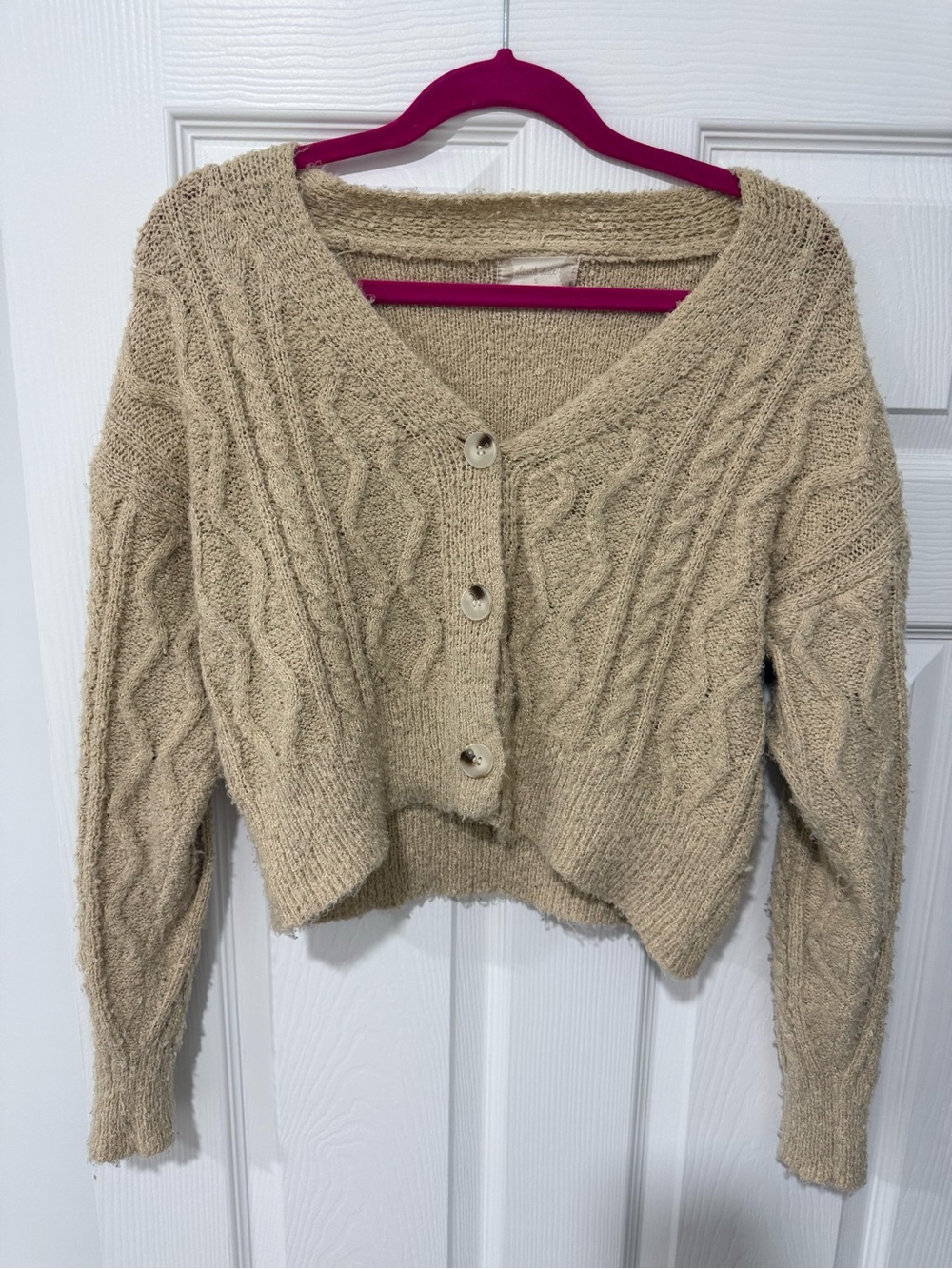 Altar'd State Sweater Cardigan Cropped Cream